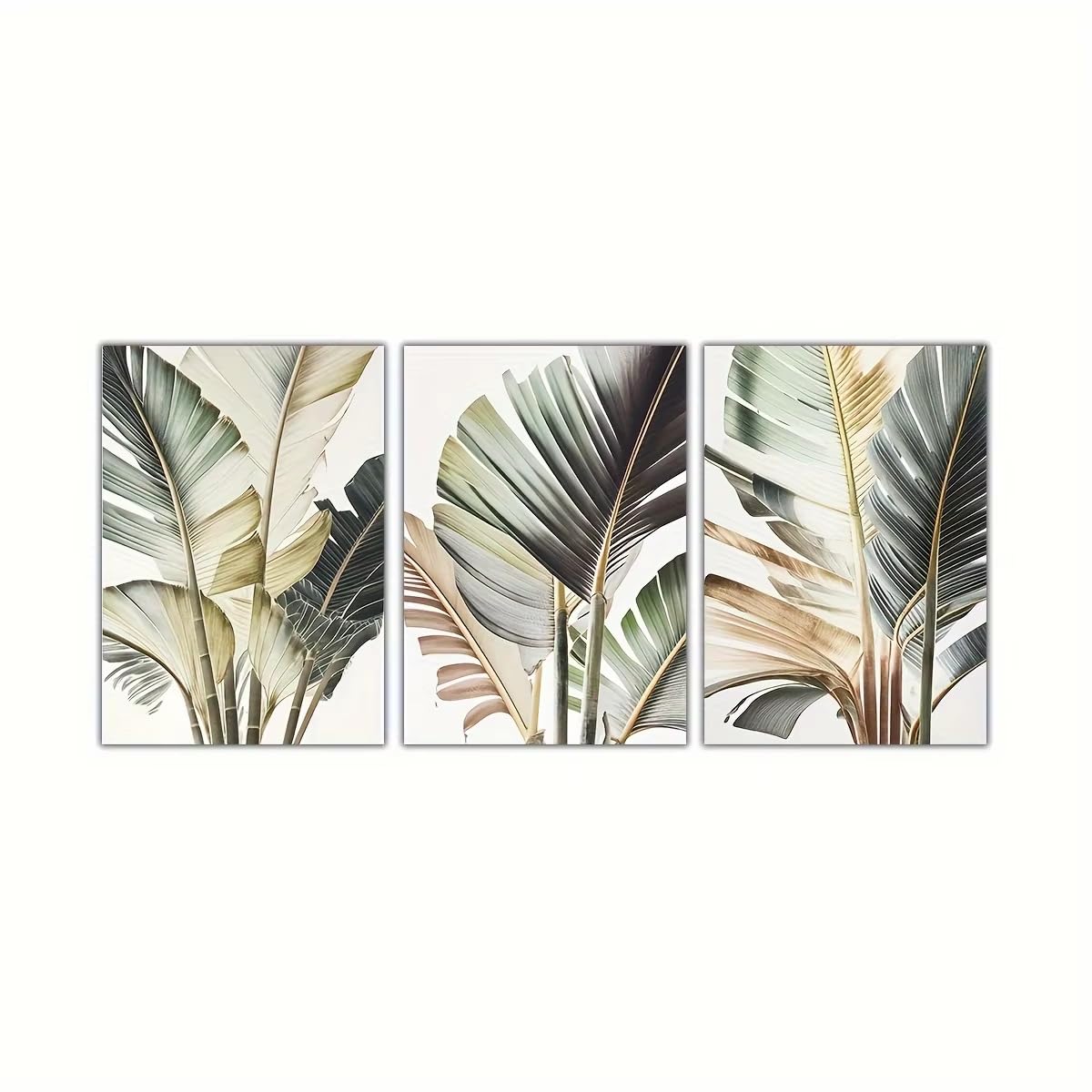 AEFOUU 3pcs Bohe Palm Leaf Tropical Plant Canvas Poster Modern Nordic Botanical Art Prints Living Room Home Decor Picture(70x100cm/28x40in/Frameless)