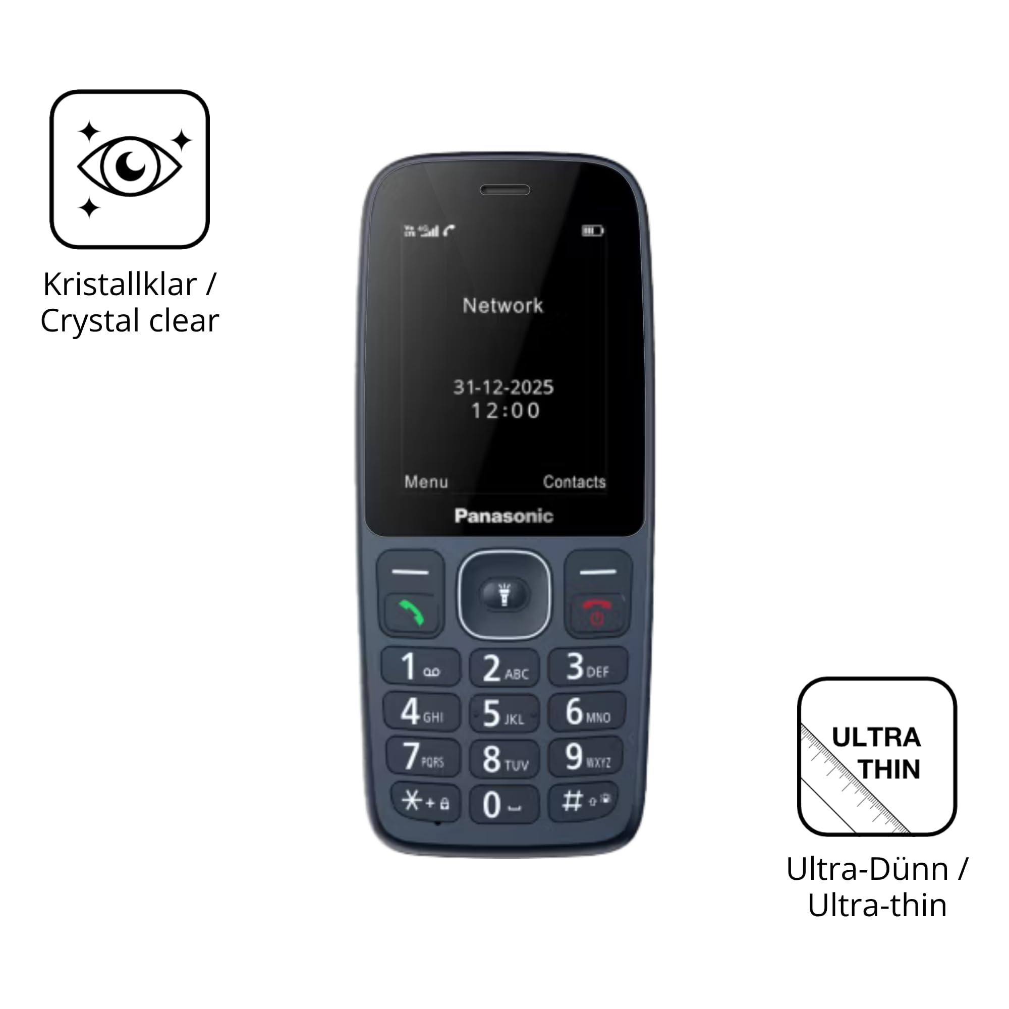 dipos I 4x Pellicola Protettiva compatibile con Panasonic KX-TF400 Pellicola di Protezione cristallo
