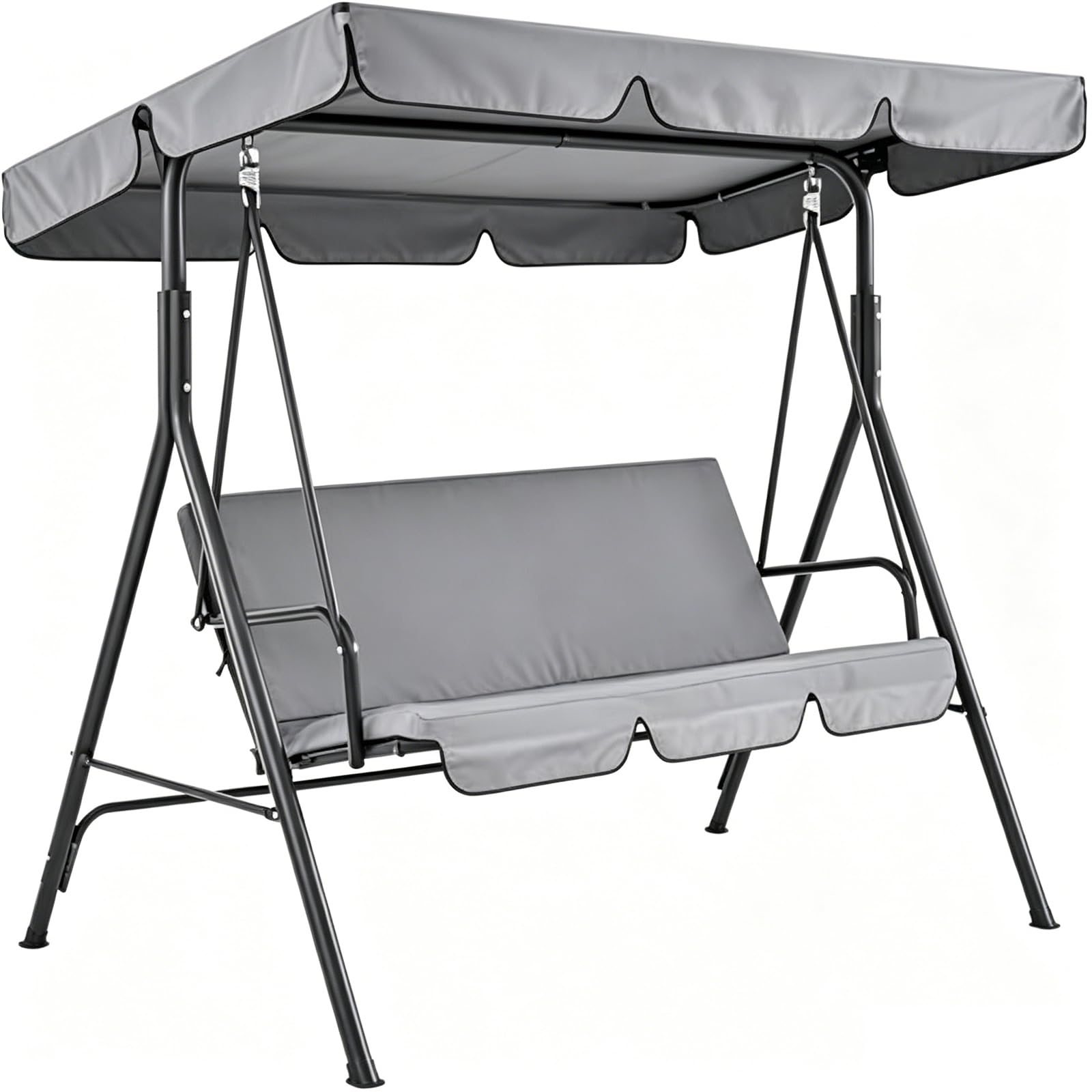 Generisch Hollywoodschaukel Dachbezug Sonnendach Bezug für Hollywoodschaukel 210D Oxford-Stoff Wasserdicht und UV-Schutz für Hollywood,02,249x185x18cm