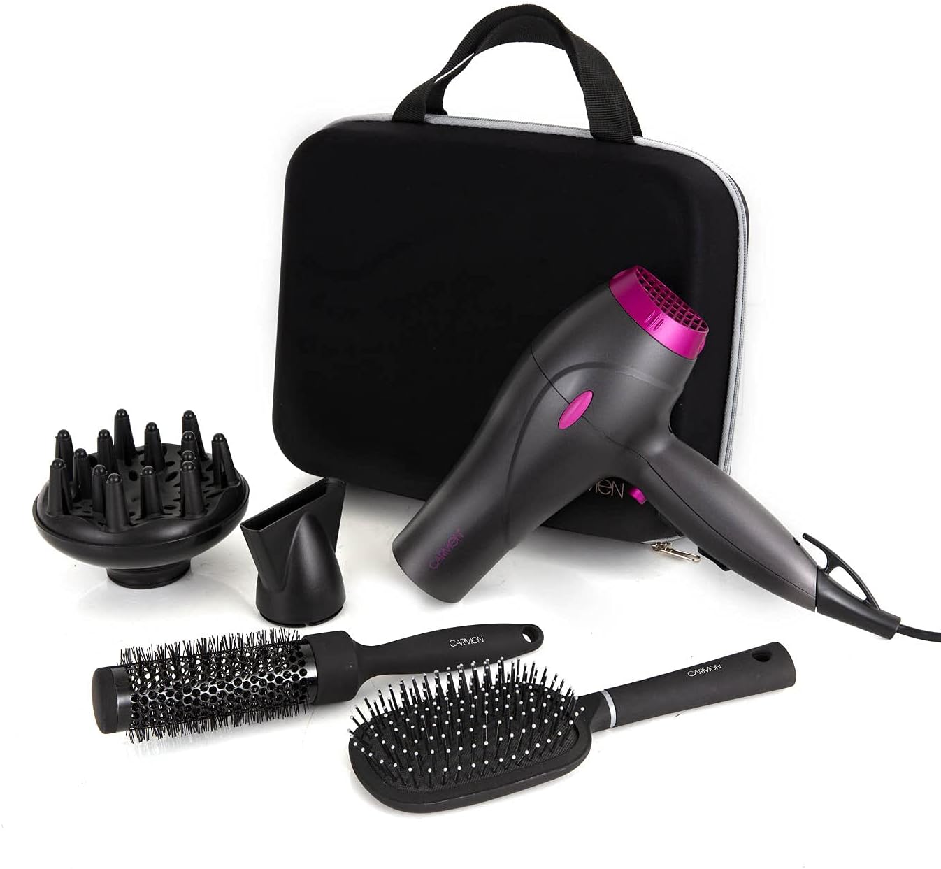 Carmen Neon 2000 W Hair Dryer Set, 0,45 kg