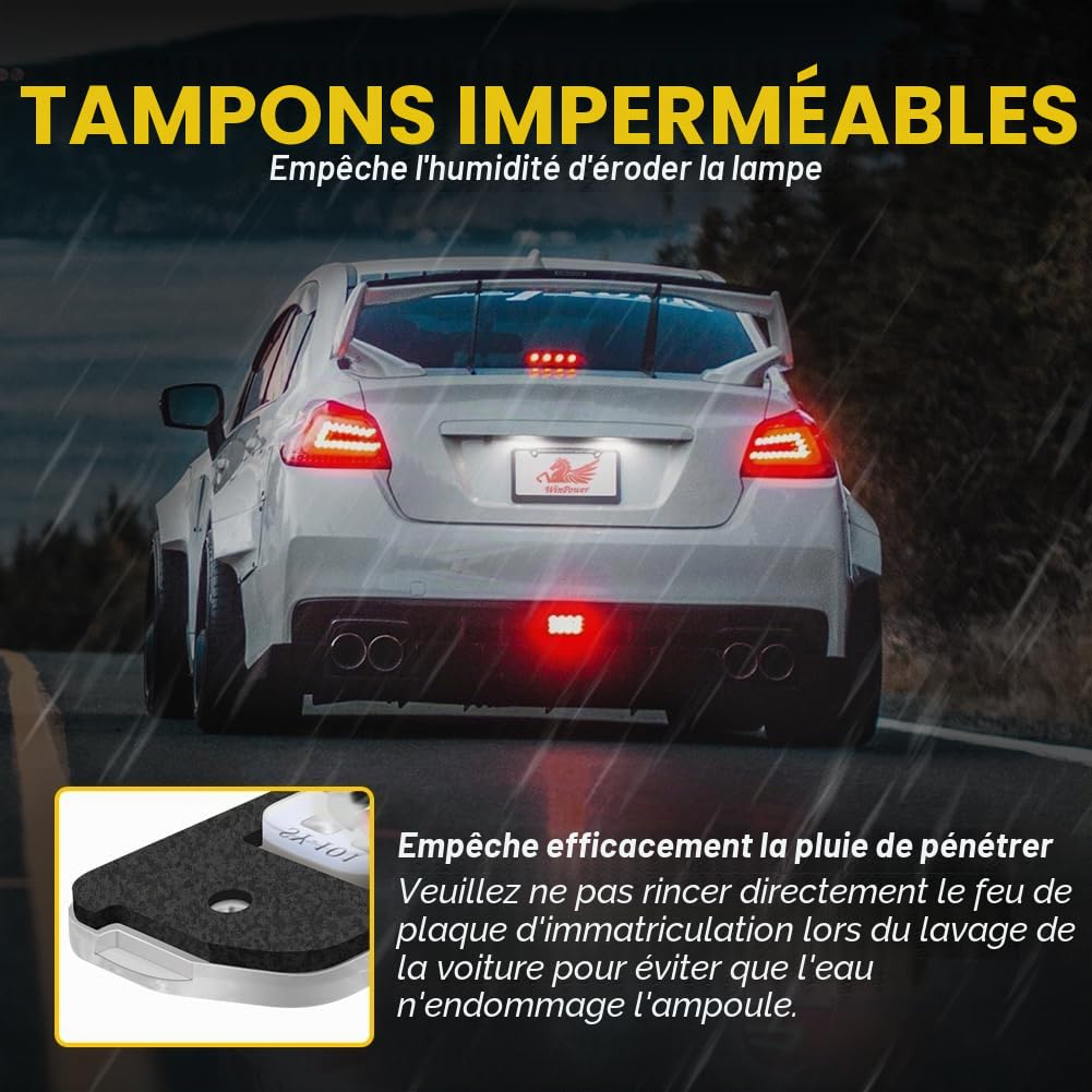 WinPower LED Lumière Éclairage Plaque Immatriculation Auto Ampoules 6000K Blanc avec Canbus Compatible avec Mercedes-Benz ML GL Classe R W164 X164 W251 V251, 2 Pièces