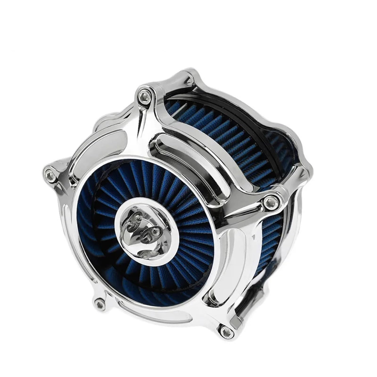 Kompatybilność z Pit Bike crossowym‌ Filtr powietrza wlotowego motocykla chromowany Element zamienny pasuje do Harley Softail Dyna Sportster Touring Glide(Blue d)