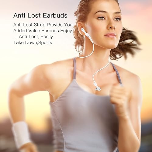 Miniatura 4 de JOYHOOSH Auriculares inalámbricos, auriculares Bluetooth con correa antipérdida con cancelación de ruido, auriculares Bluetooth en el oído para