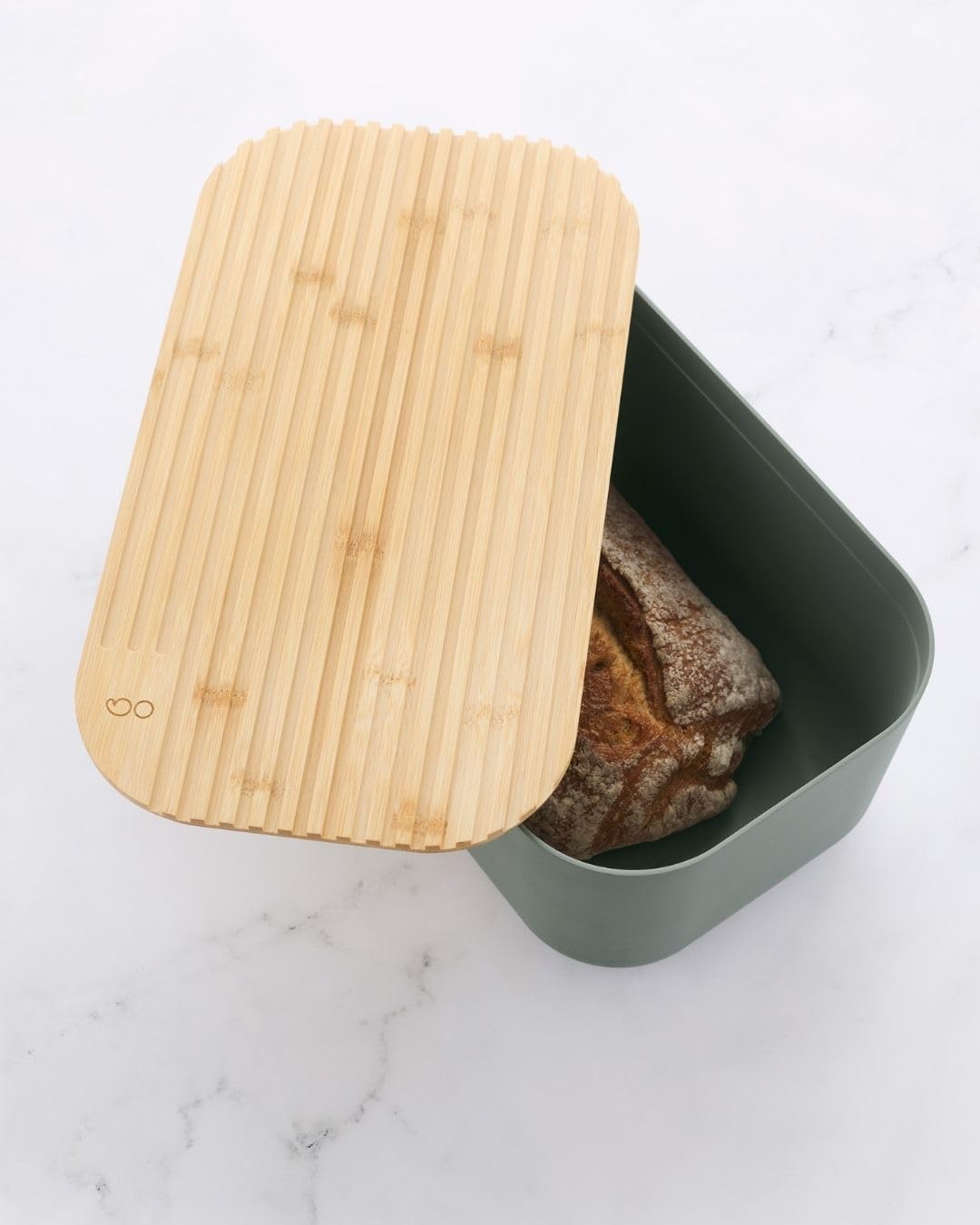 Point-Virgule Panera en rPET con tapa de bambú, color verde, 38 x 21 x 15 cm