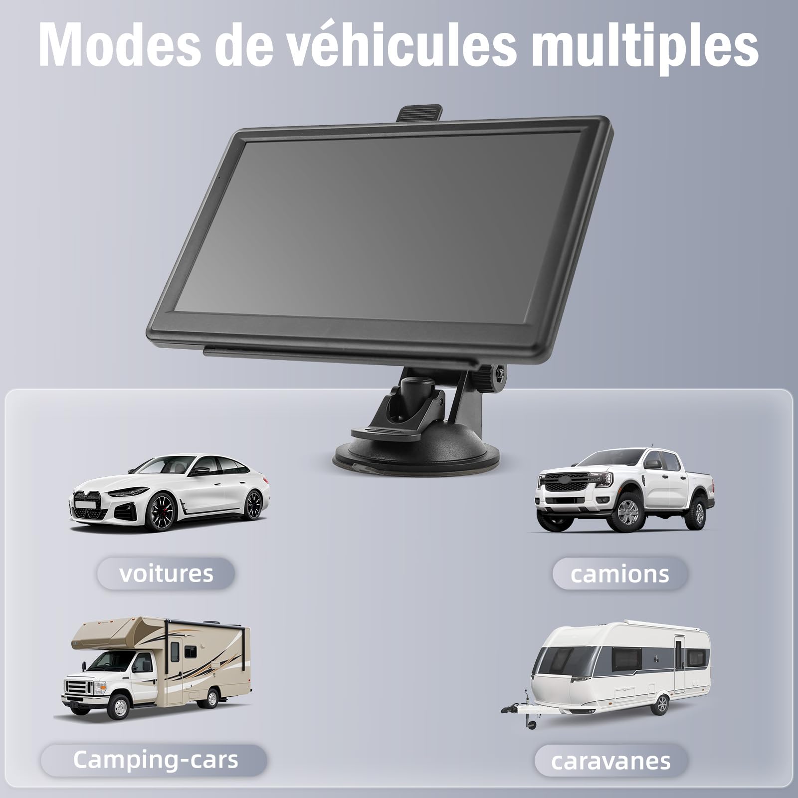 Riloer GPS Poids Lourds GPS Voiture 7 Pouces 2025 avec Cartes Europe à Vie Navigation Intelligente, Alerte Radar, Écran HD, Émetteur FM, Modes Auto Camion Camping-Car Changer de Langue Français