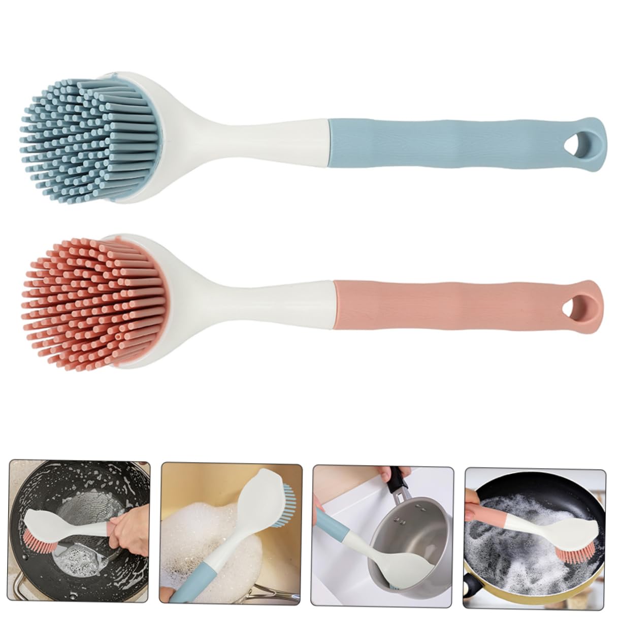 Baluue 10pièces Brosse De Cuisine pour Nettoyage De Vaisselle Brosse De Récurage Ergonomique pour Casseroles Et Poêles