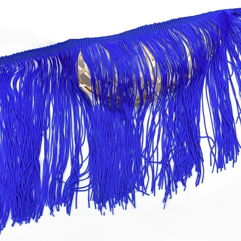 Franje Trim, Kwastje Trim 1/2/5M 50cm Polyester Kwastje Franje Trim Kleurrijke Lange Kwastjes Trimmen Podium Kleding Latijnse Dans Jurk Kant Naaien Accessoires (zwart, 1 meter