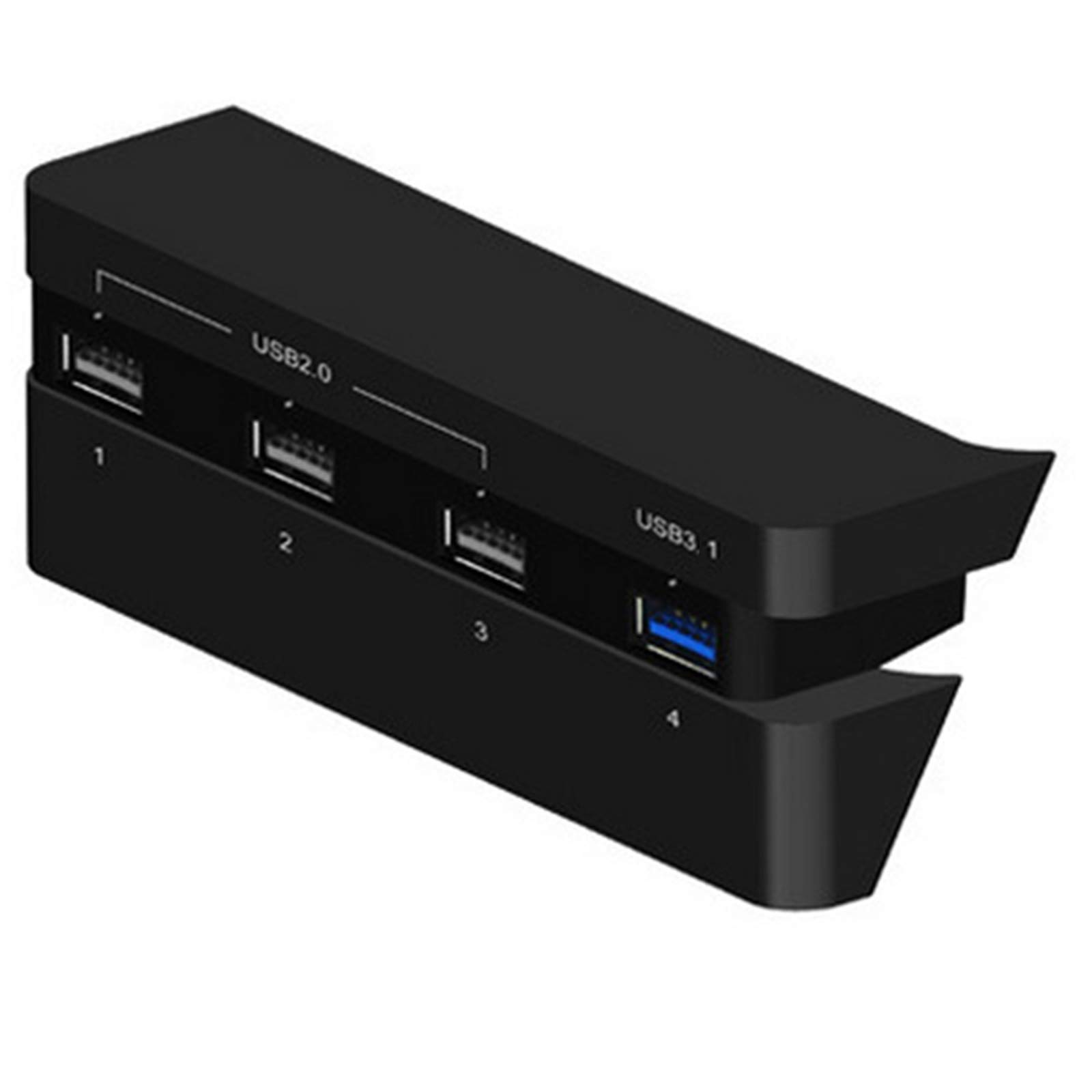SOONHUA Hub de extensión USB de 4 puertos, USB 3. 0 Hub, USB 3. 0 Divisor de extensión para consola de juegos PS4 Slim USB 2. 0 3. 1 adaptador de concentrador para consola de juegos PS4 Slim