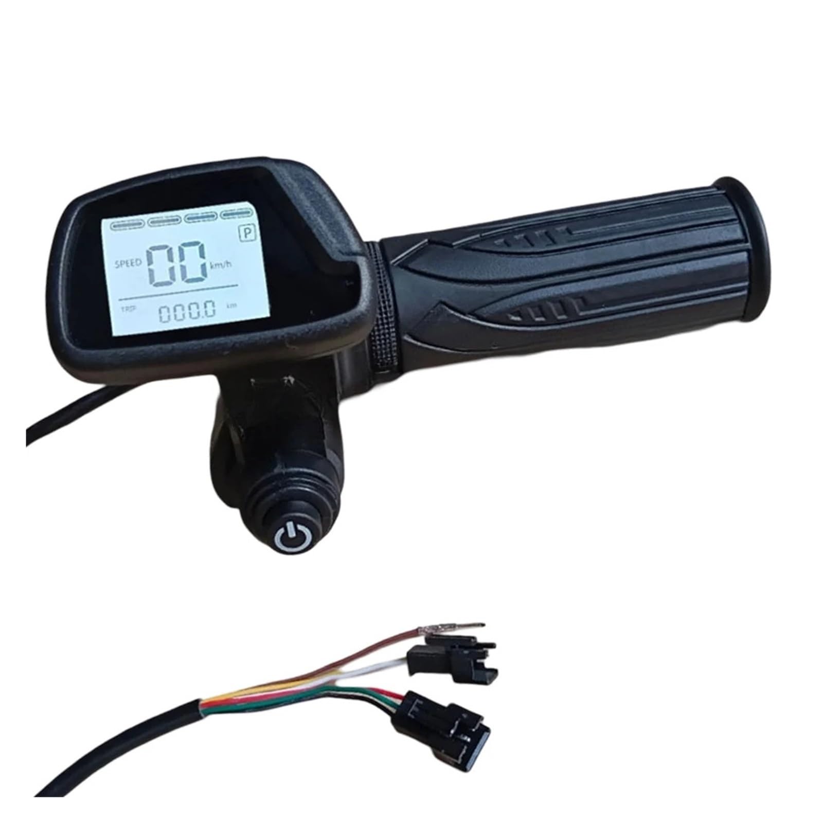 Acceleratore for Manubrio Bici elettrica 48V Acceleratore Hall a 5 Pin con Display LCD Compatibile con acceleratore a Pollice for Controllo velocità e-Bike E-Scooter(Key Start 36V)