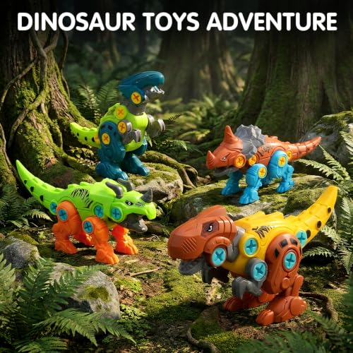 Dreamon Dinosaure Jouet Enfant Garcon 3 4 5 7 8 Ans avec Boîte de Rangement Perceuse Électrique DIY Construction Puzzle Jouet Cadeau pour Garçons Filles – vue 2