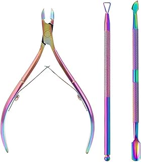 aoozleny Cuticle Trimmer with Cuticle Pusher, Cuticle Remover Professional Cuticle Scissors Manicure Tools, Stainless Steel Cuticle Nipper Cutter Clipper Nail Tools for Fingernails and Toenails