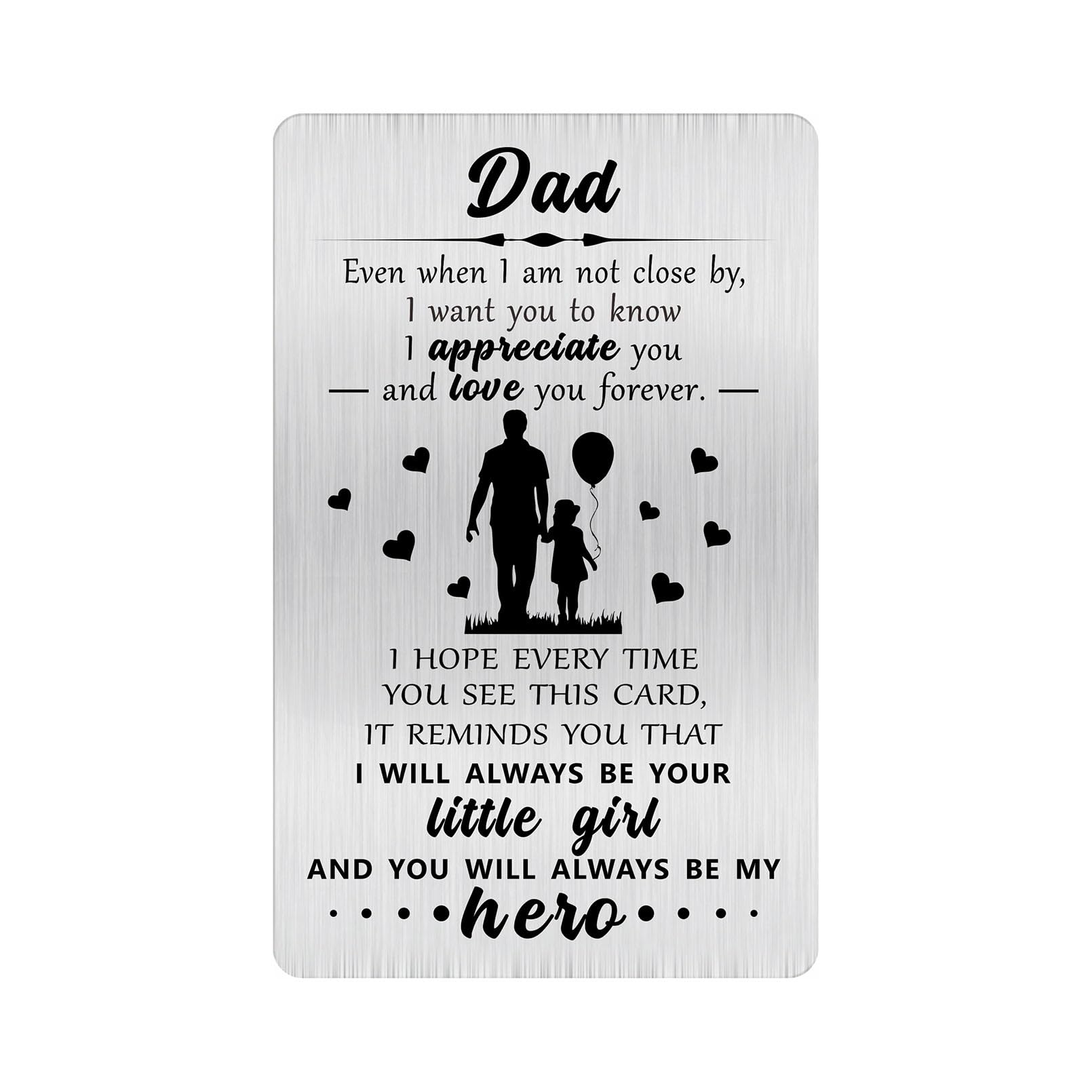 AlotozoDad Card from Daughter - Dad Valentines Day Gifts from Daughter - Wallet Card Inserts to My Dad - Father's Day Birthday Cards for Papa Daddy