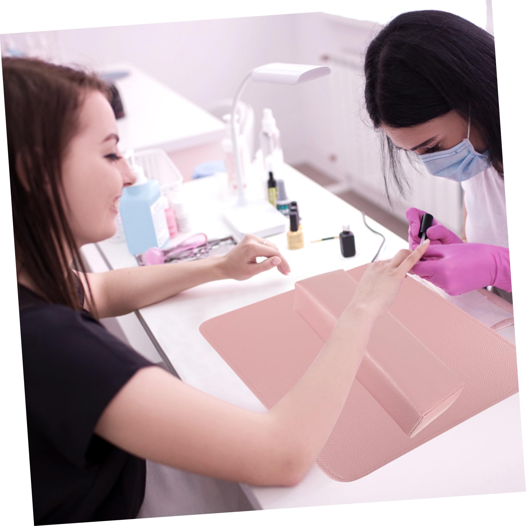 Cuscino Manicure Estetista in Pu Rosa, Set 2 Pezzi Rettangolare