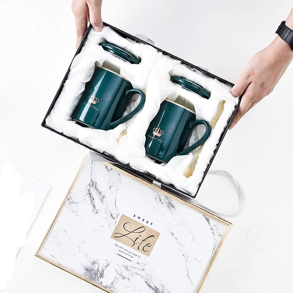 🔥 Flash Sale Couple Coffee Mugs Set,Couple Gifts,Gifts for Boyfriend and Girlfriend,Husband and Wife,Anniversary Christmas Valentines Day Wedding Newlyweds,Blackish Green.
