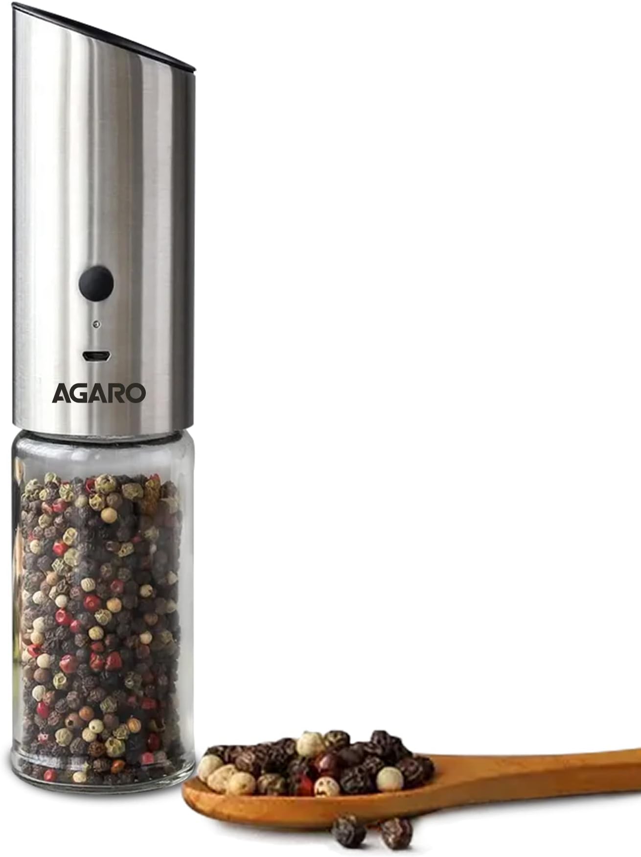 Gravity Salt & Pepper Automatic Grinder, Refillable,Adjustable Coarseness,Gravity Electric Salt Pepper Mill & Shaker, Rechargeable Stainless Steel