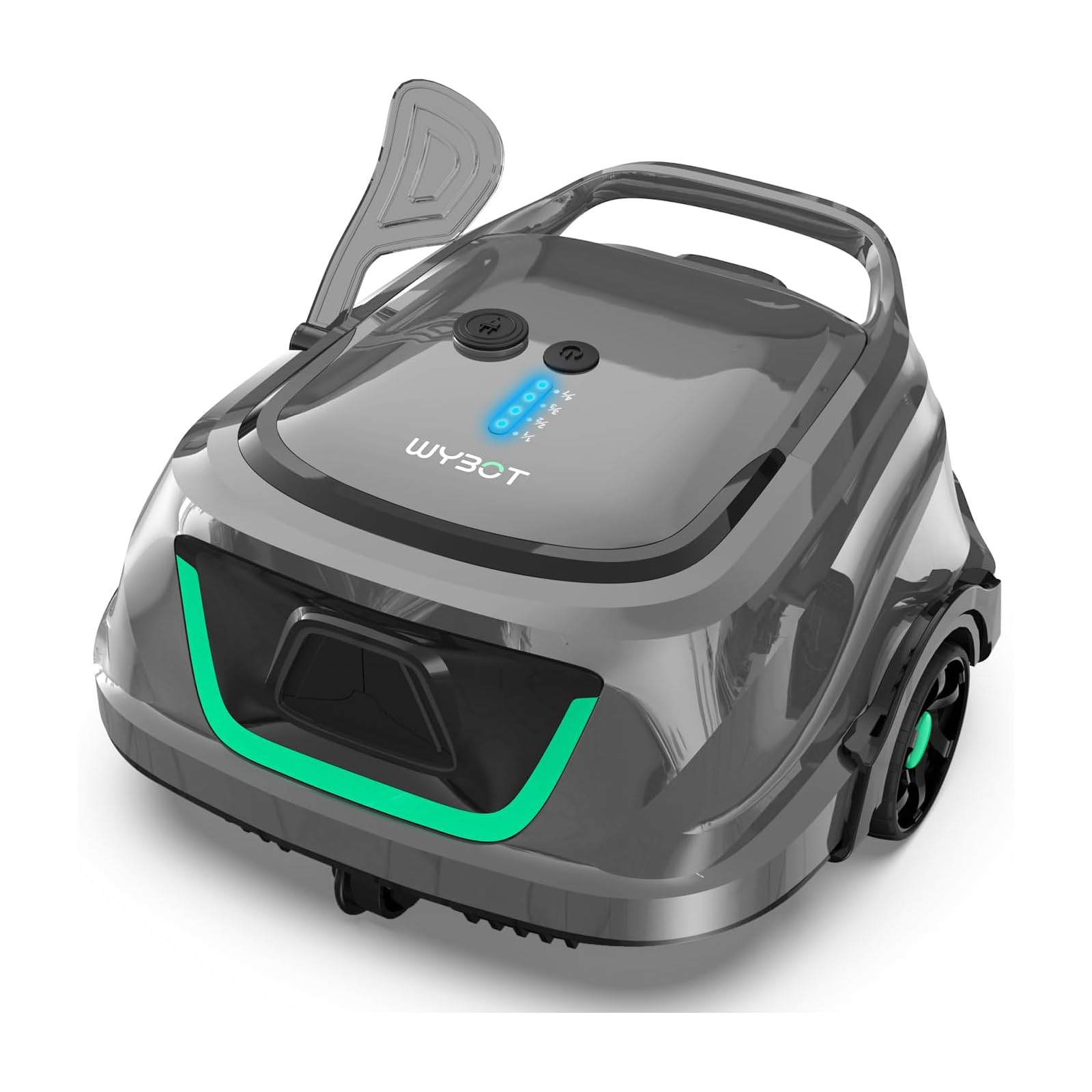 WYBOT A1/OS2010 Robot Piscina Inteligente, Doble Filtración, Autonomía 120 Min, Limpiafondos Piscina Potente Inalámbrico para sobre Suelo Y Planas, Elimina Residuos, Auto-Estacionamiento,Verde Salvia