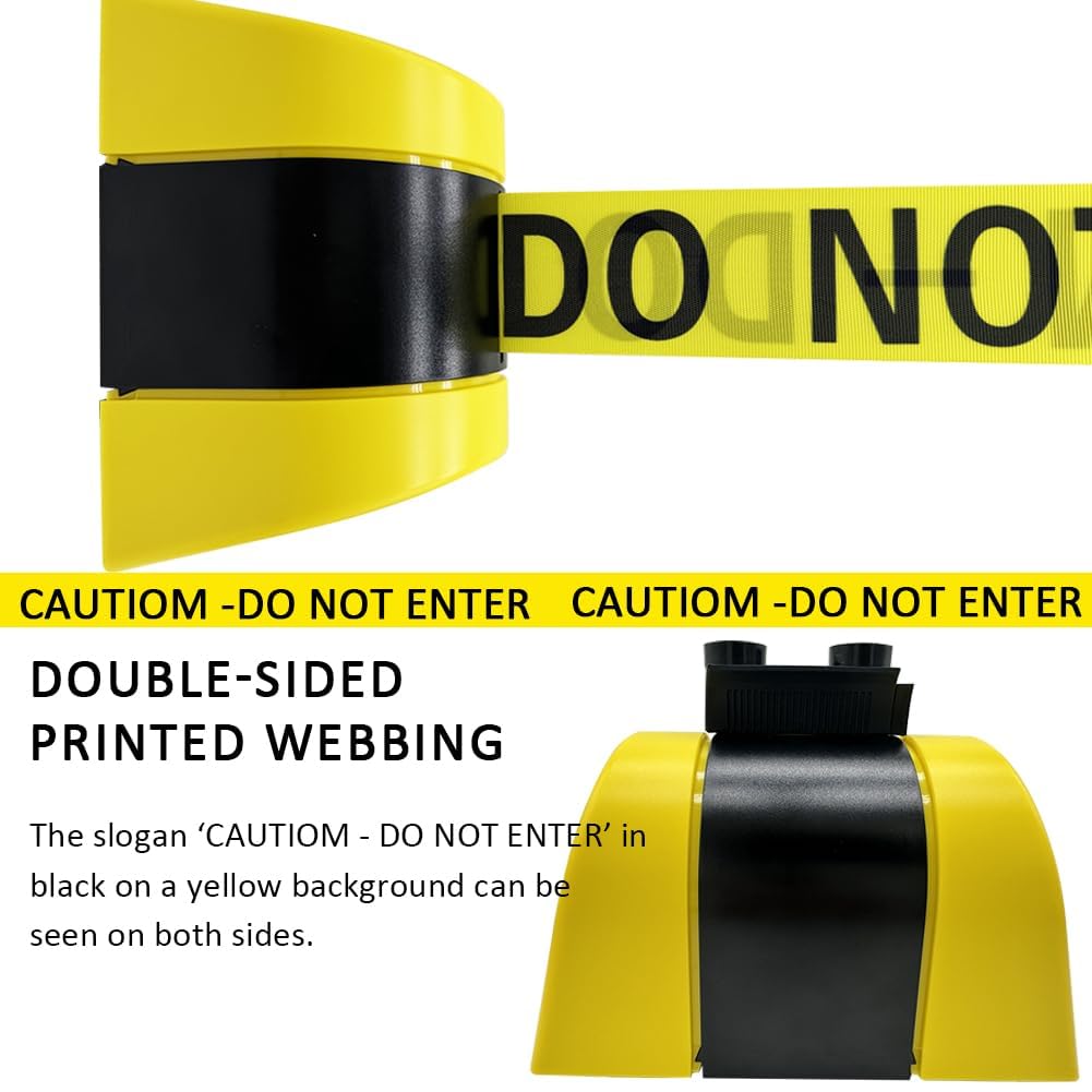 Magnetische Absperrseile, Sicherheitswarnbänder, 'caution Do Not Enter'wall Mounted Queuing Barrier, Retractable Barrier, Abs Plastic Housing, 5 / 10m, Warning Tape Personnel Guidance System（5m）