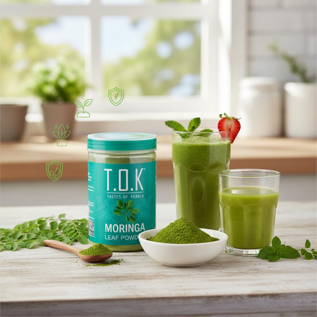 T.O.K Tastes of Kerala Pure Moringa Leaf Powder 150g | 100% Natural Superfood Greens | Nutrient-Rich Herbal Powder for Energy, Immunity & Detox Support | Vegan, Chemical-Free Wellness Supplement — Amazon image 7