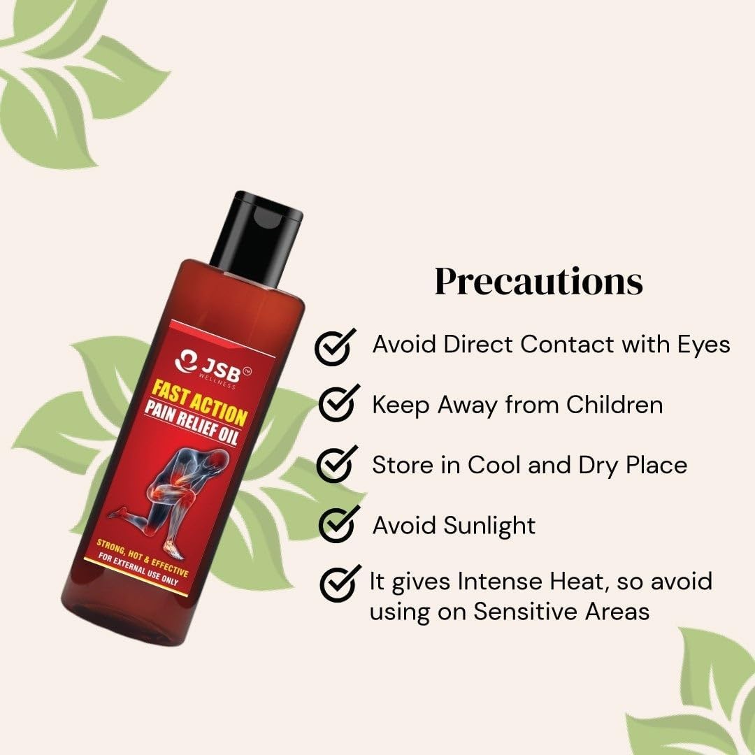 JSB Joint Pain Oil For Fast Action Relief - For Knee, Back, Neck Pain - 100ML - Remains Hot Upto 10Hrs - Swelling & Joint Inflammation Relief - Ayurvedic Herbal Oil - Muscle Relief - 100% Natural 4