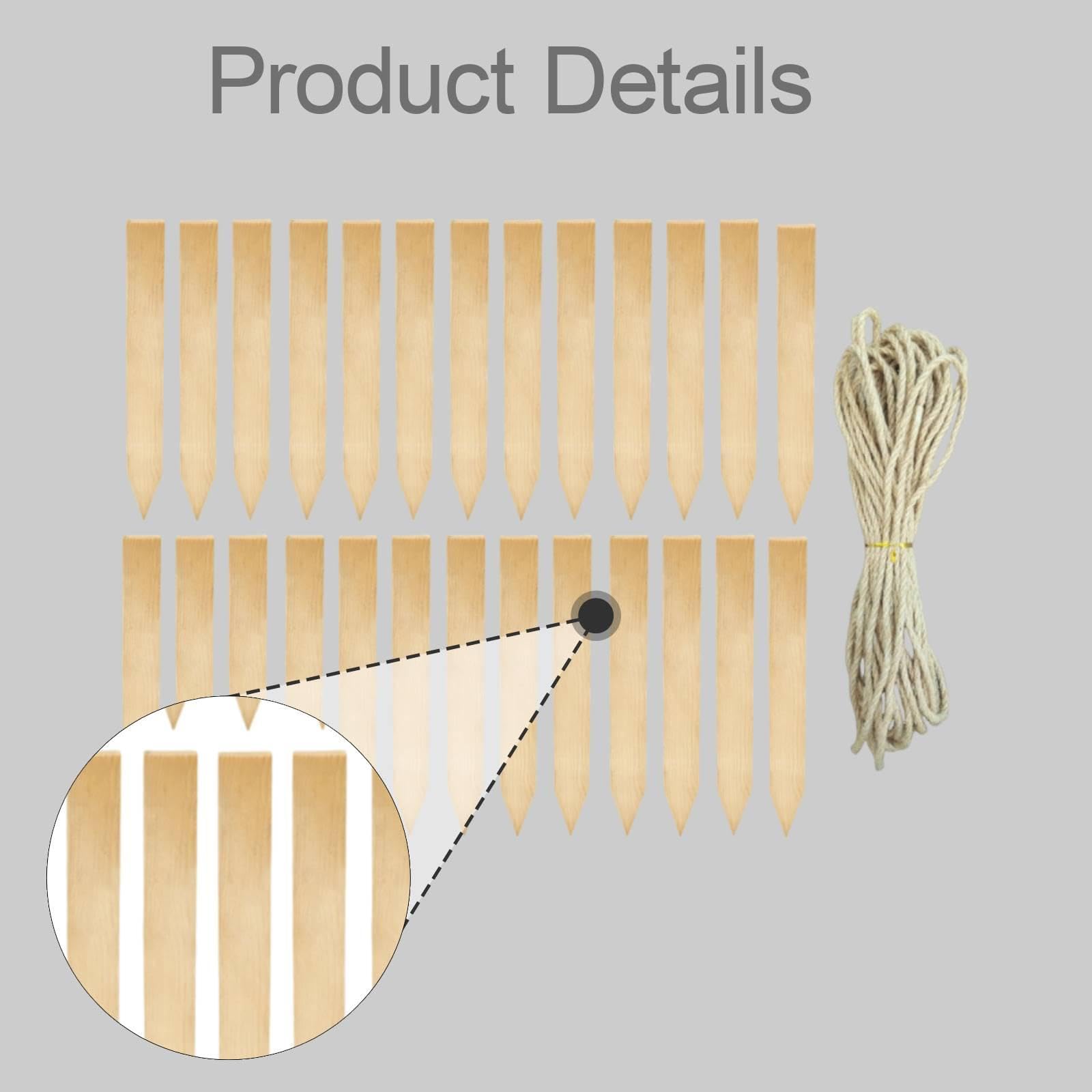Colcolo Lot de 26 piquets de Jardin en Bois de qualité supérieure, faciles à Installer pour délimiter Les de fermes et de Cours, 35cmx3.5cm