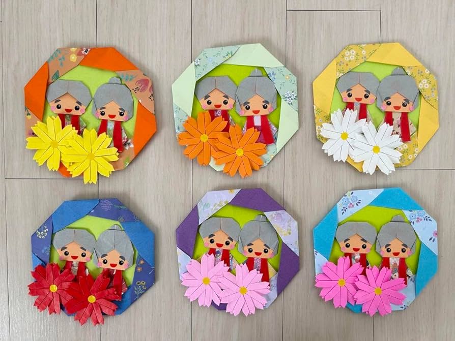 Amazon.co.jp: ハンドクラフト 敬老の日 リース 9月 折り紙 壁面