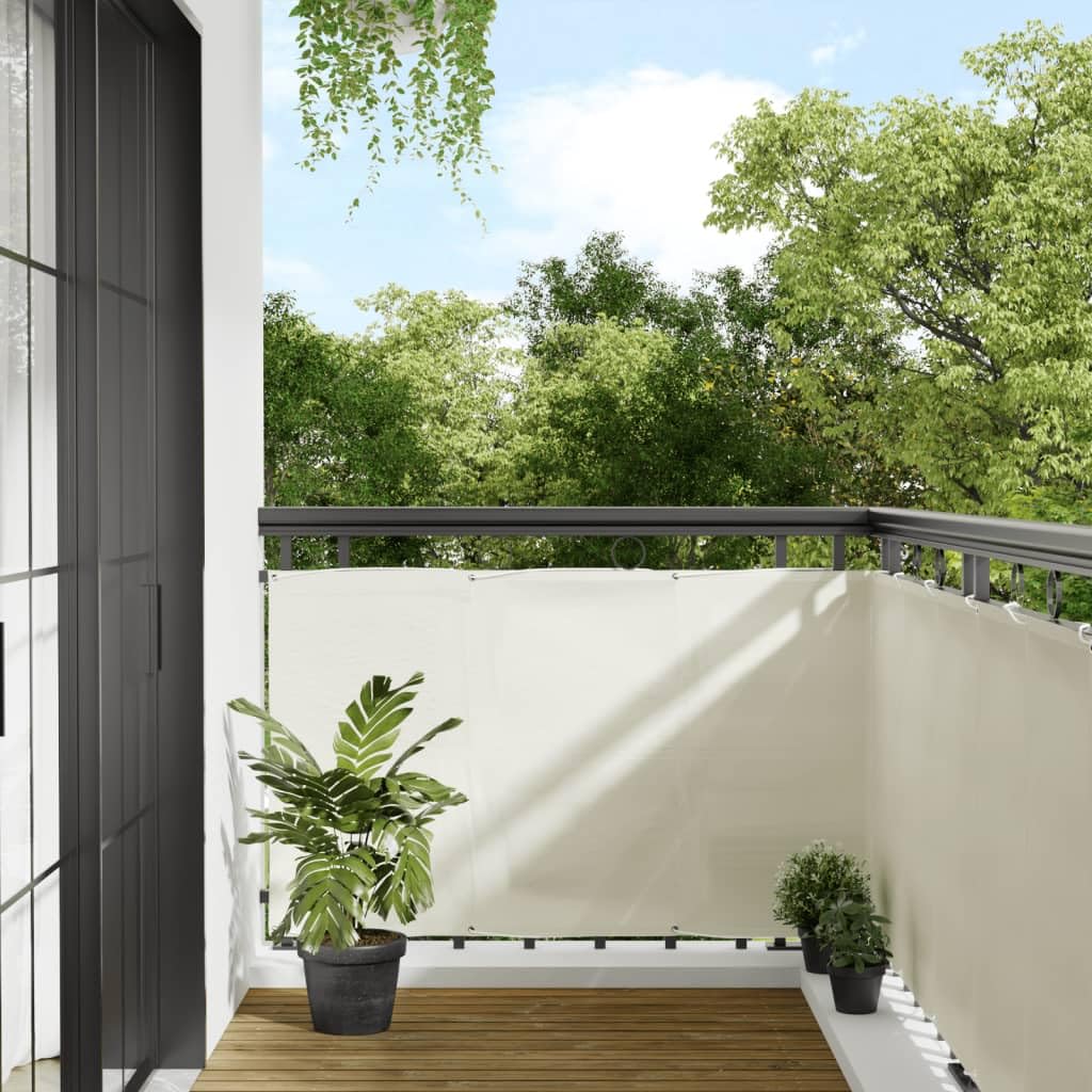 Écran de balcon crème 90x1000 cm en polyester Oxford pour jardin 4000202