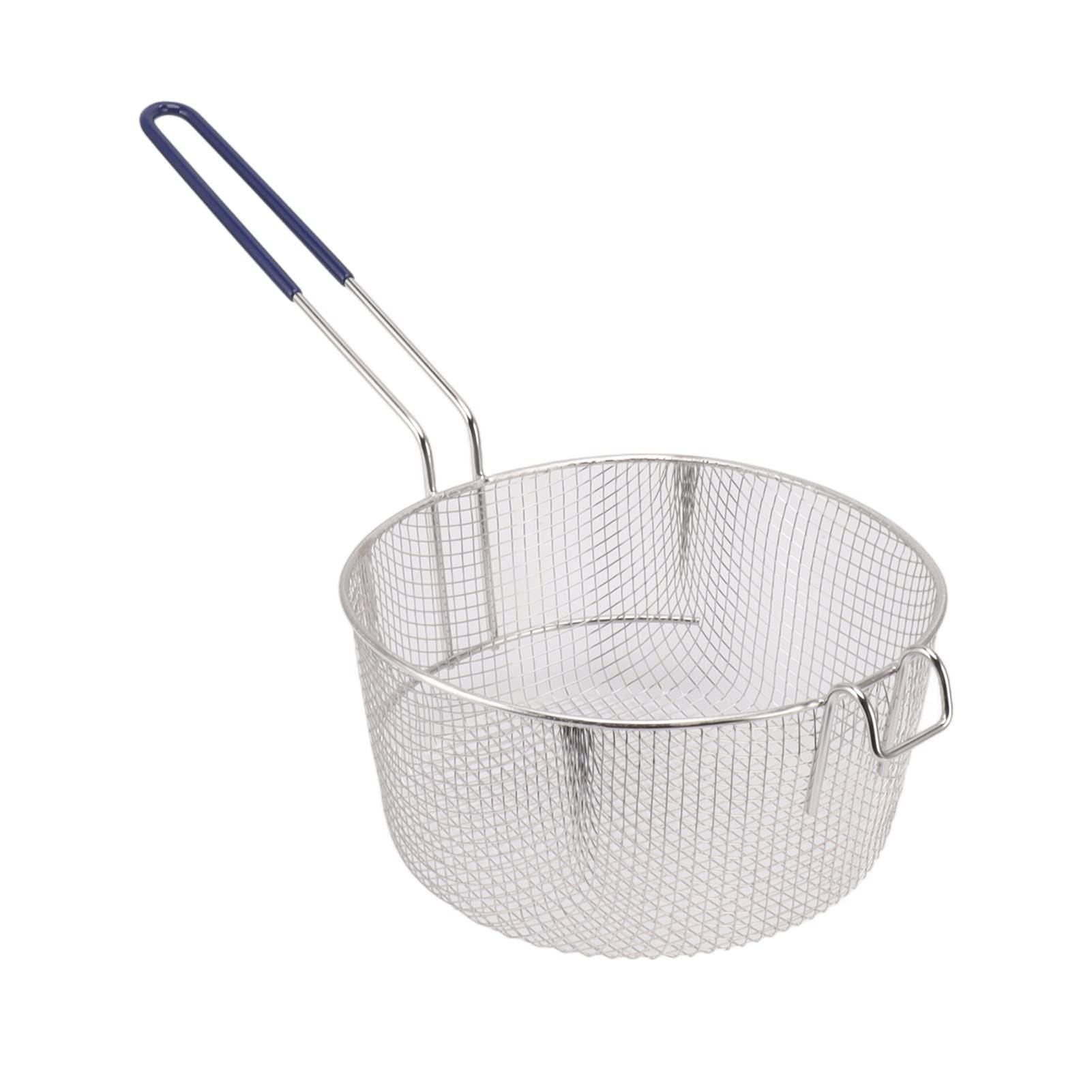 Red para Freír, Cesta para Freír con Mango Largo, Lavable, Resistente Al óxido, Resistente a la Carga, Acero Inoxidable, 23 Cm para Nuggets de Pollo (Mango de goma)