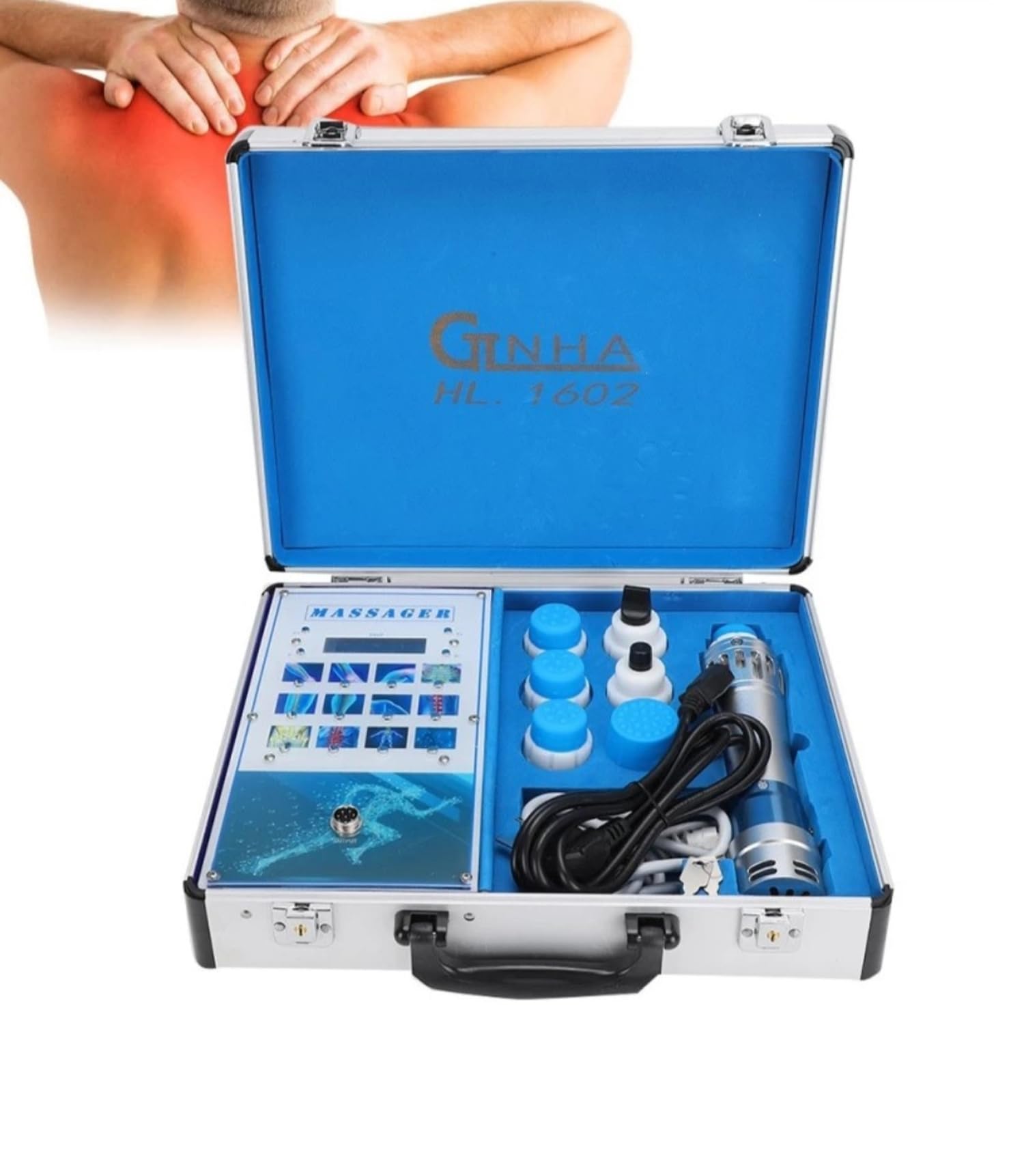 Shockwave Therapy Machine, 7 Transmitters Effective Physical Shock Wave Anti-Cellulite Electromagnetic Extracorporeal Deep Muscle Relax Massager With Box DSB-352
