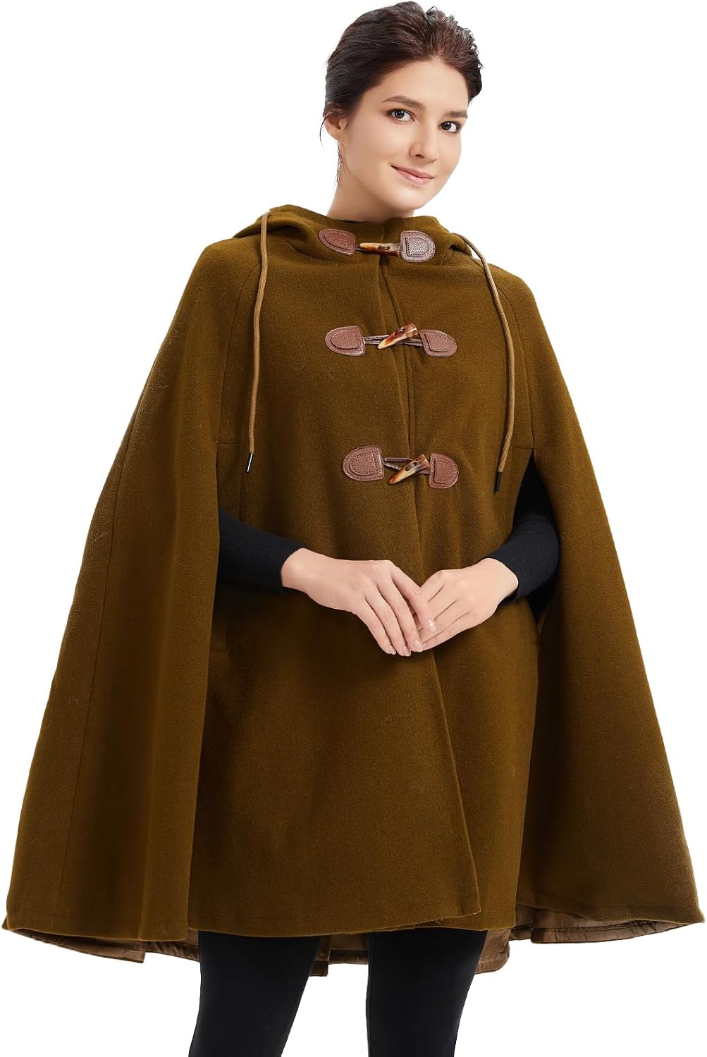 Cape Coat Women Hooded Poncho Cloak Vintage Plus New