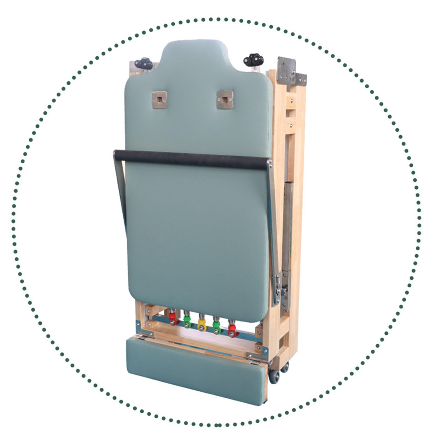 DJXIK Foldable Pilates Body Shaping Training Bed, Workout Stretching Yoga Training Dual Track Sliding Bed Fitness Equipment, Suitable for Commercial and Home Gym Training Equipment.