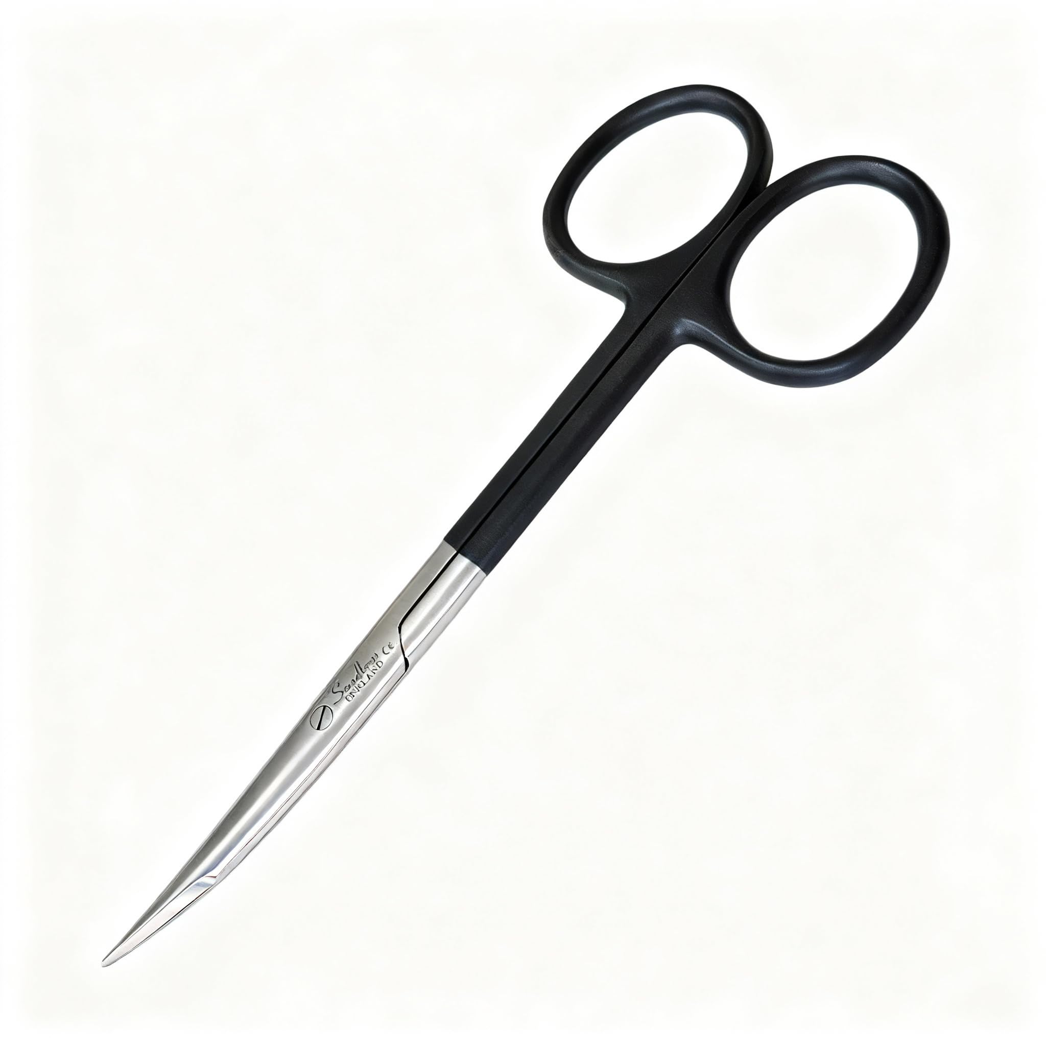Sandbros Black, Silver Dental Iris Scissors Curved 4.6" Veterinary First Aid Stainless Steel Instruments