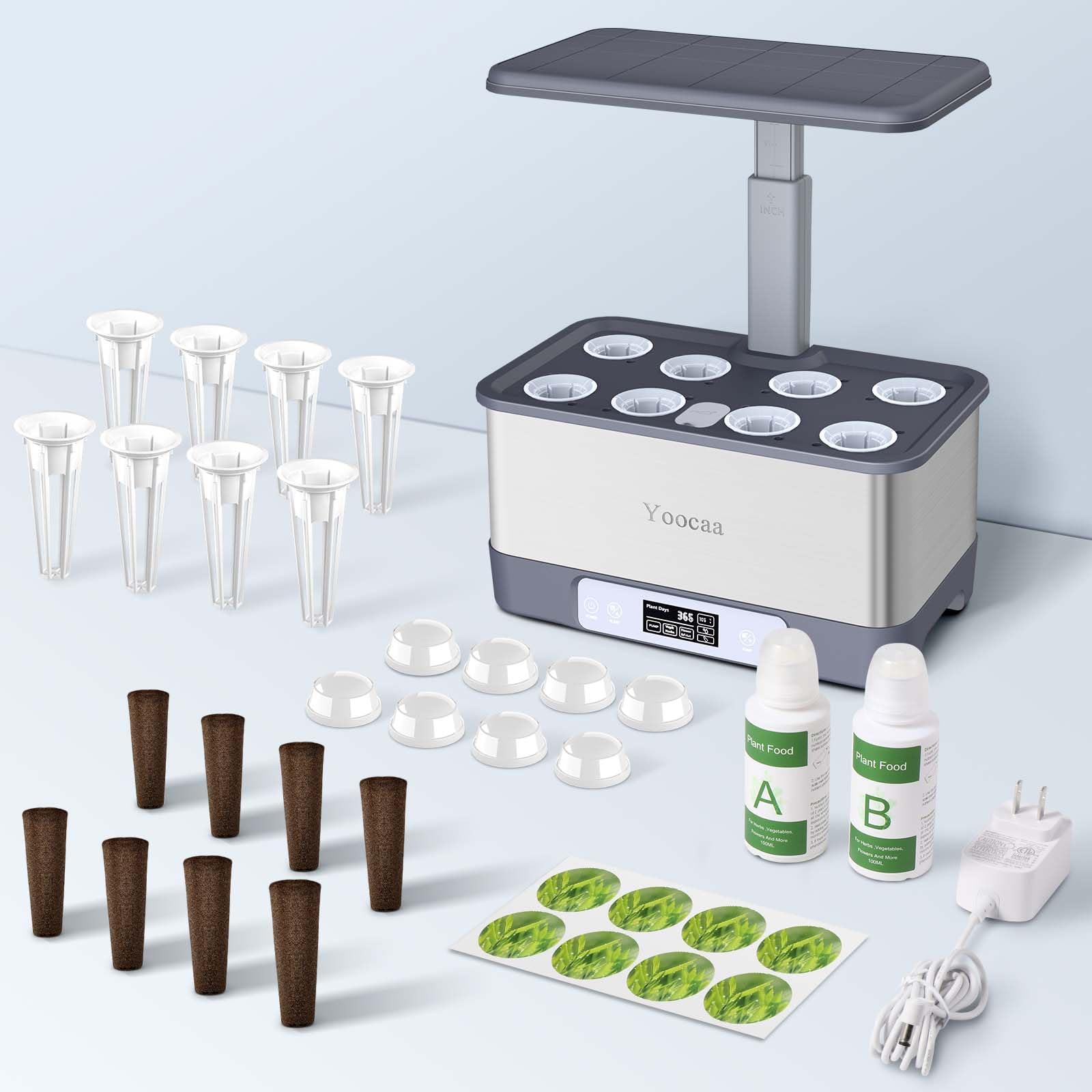 Sistema di Coltivazione Idroponica con LED Timer Automatico, Serra Idroponica Smart Garden con Controllo App, Kit Regolabile per Casa e Cucina, 8 Pods (Altezza Massima 45cm)