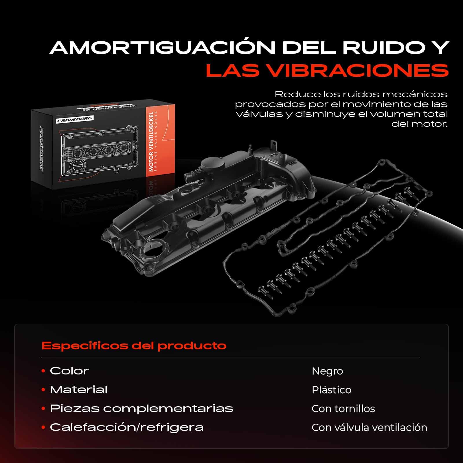 Frankberg Tapa de culata 6510109714 | Compatible con: Autobús Vito W639, Viano W639, Clase S V222 W222 X222, GLC X253, Sprinter 35-T Caja B906, Clase M W166