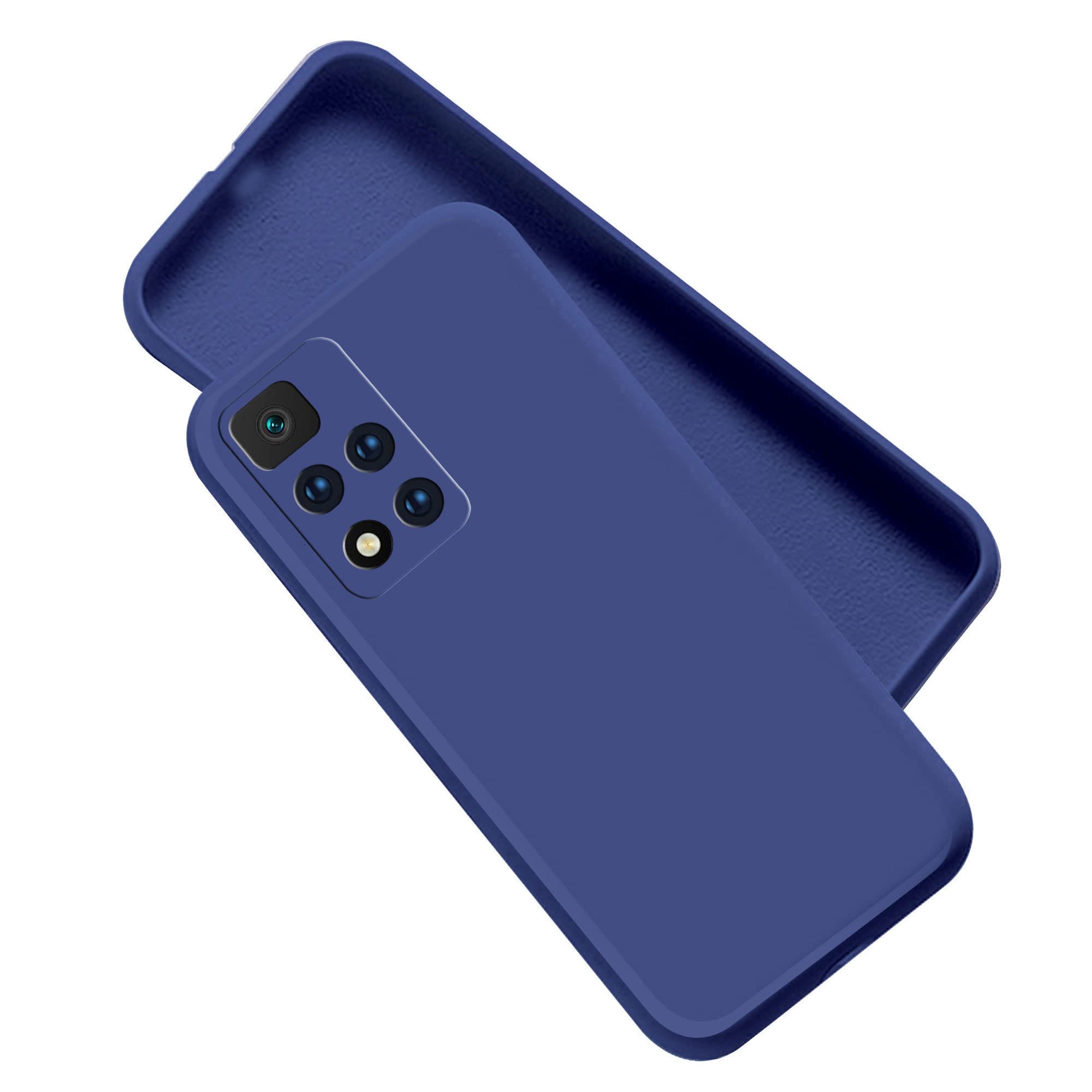 A rtistque Liquid TPU Silicone Matte Shockproof Flexible with Camera Protection Soft Back Cover Case for Xiaomi 11i 5G / 11i HyperCharge 5G - Blue