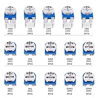 Vista 2 de TWTADE Kit surtido de potenciómetro de resistencia variable de 0.236 in 15 valores 100 ohm-2M ohmios en caja de plástico DWJ-150P