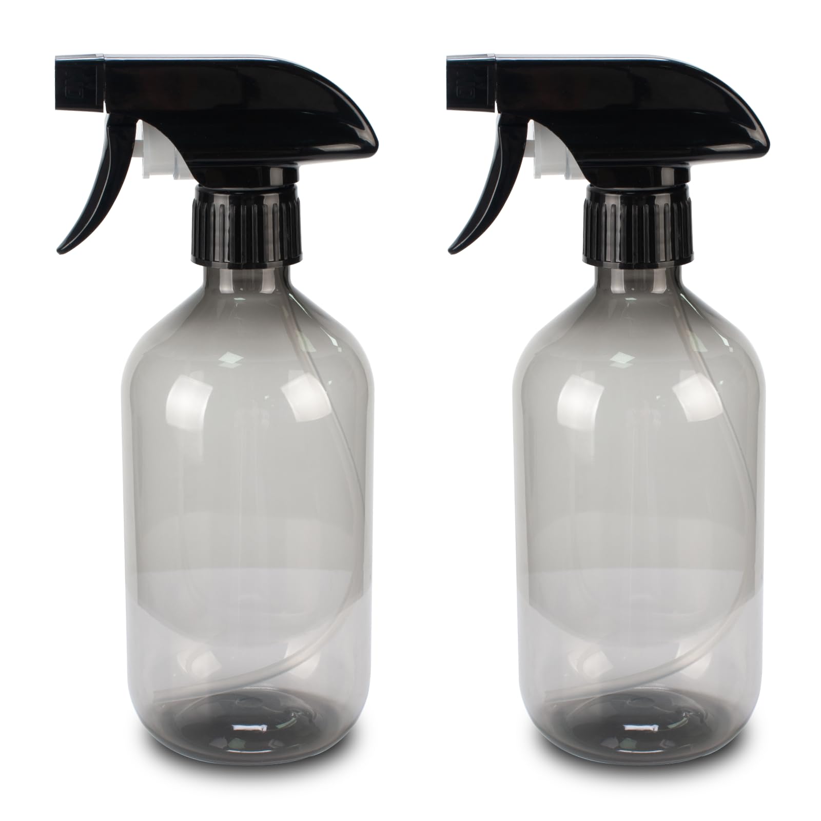 JinZeYou 2 Pcs 500ml Spray Bottles for Cleaning, Plastic Empty Hair Water Spray Bottles, Adjustable Refillable Plant Mister Sprayer Bottle Atomizer for Home Gardening Hair Plants (Gray) (grey)