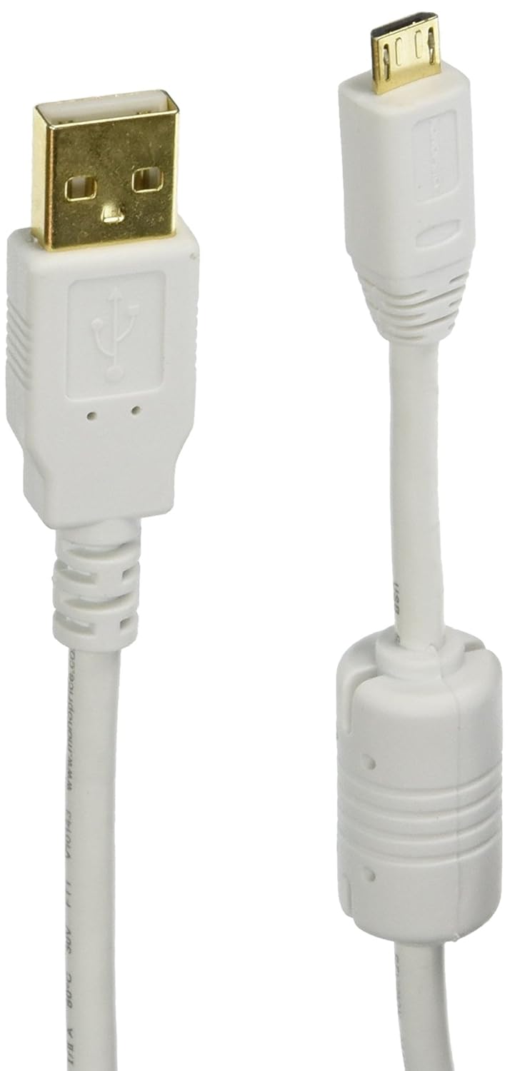 Monoprice USB 2.0 Cable - 3 Feet - White | USB Type-A Male to USB Micro-B Male 5-Pin, 28/24AWG, Gold Plated (Pack of 5)