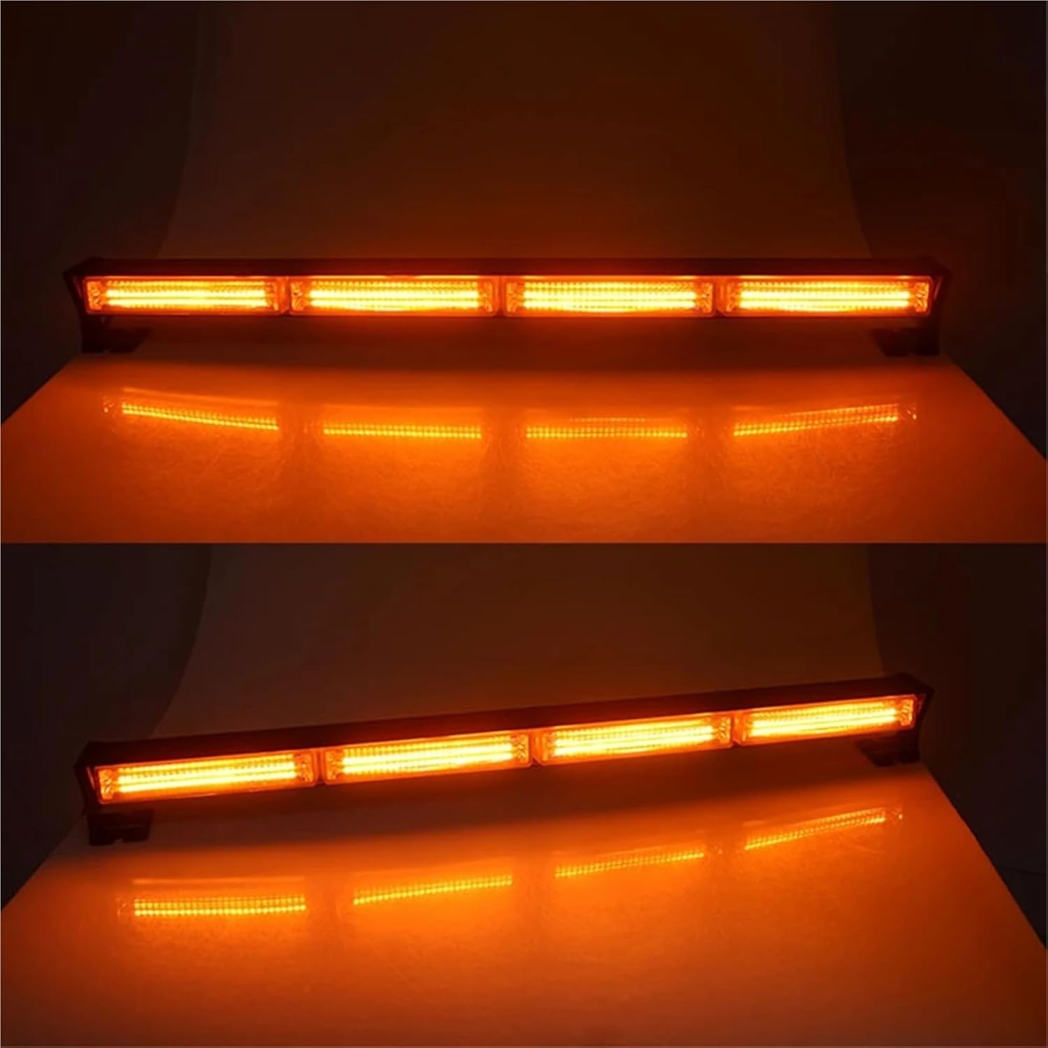 Car Police Strobe Light Bar 12-24V Led Automotive Warning Lamp Emergency Beacon Roof Top Grill Flashing Light(40Inch 101CM,Amber)