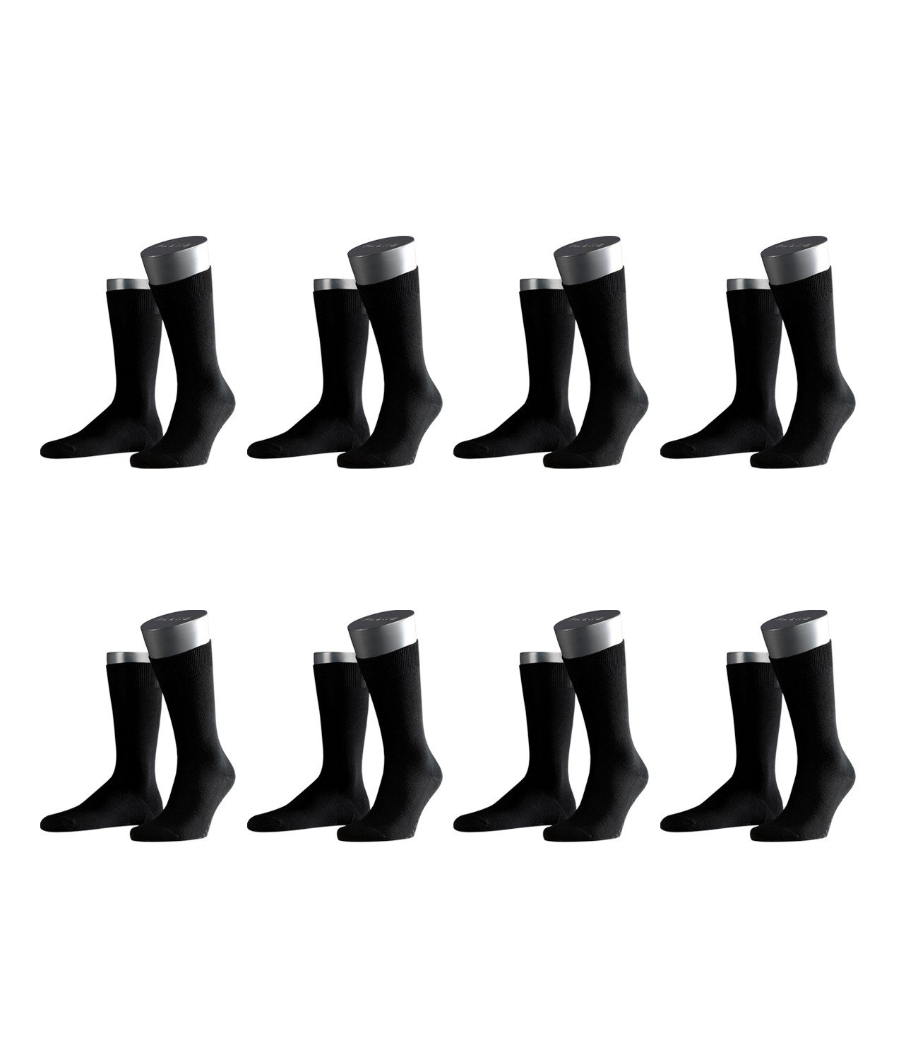 FALKE Herren Business-Socken Swing 14633 8 Paar, Farbe:Schwarz;Sockengröße:43-46;Artikel:-3000 black