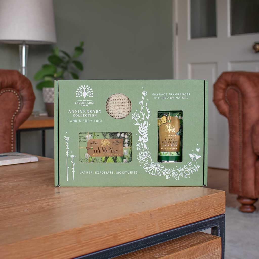The English Soap Company Anniversary Collection Luxury Hand and Body Trio Gift Set (Lily of the Valley)