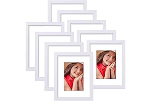 Vittanly Collage Picture Frames for Wall, 8x10 Display with Mat / 5x7 Without Mat
