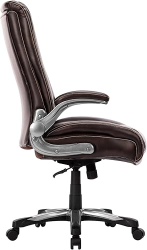 Miniatura 4 de COLAMY Silla de oficina grande y alta de 400 libras, silla de escritorio ejecutiva de respaldo alto, brazos abatibles, asiento ancho y grueso para