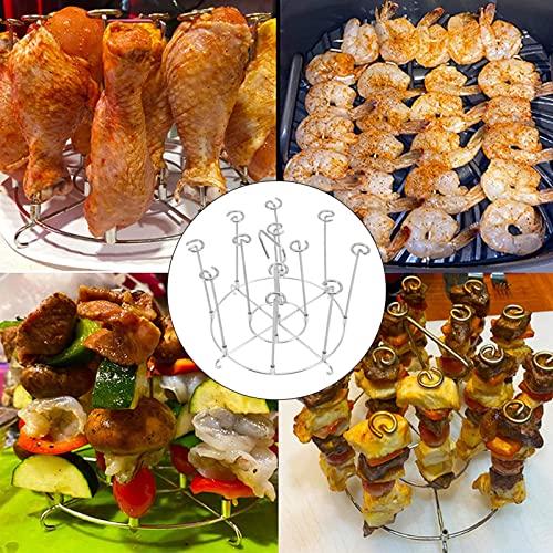 Tefola Conjunto de espetos verticais de aço inoxidável, suporte de espeto, suporte vertical de aço i