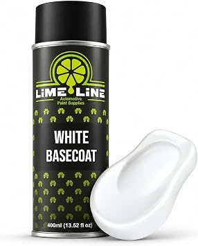 LiME LiNE Premium Automotive Basecoat Aerosol Spray Paint - Fast Drying - Custom Paint, Must Be Clearcoated White Basecoat