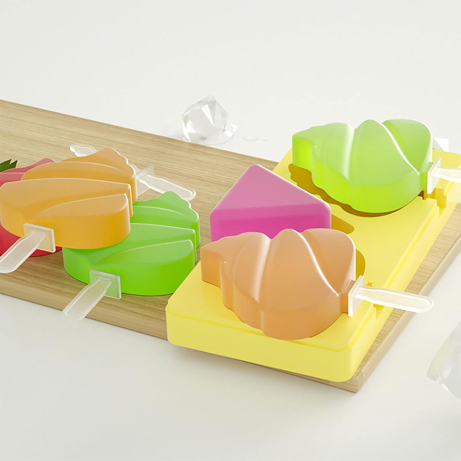 Cheese Sticks Molds Ice for Pop Mould Silicone Popsicles Molds with Sticks DIY Popsicles Moulds Home Ice for Pop Moulds