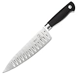 Mercer Culinary M21077 Genesis 8-Inch Granton Edge Chef's Knife,Black Graton Edge Chef's Knife 8-inch