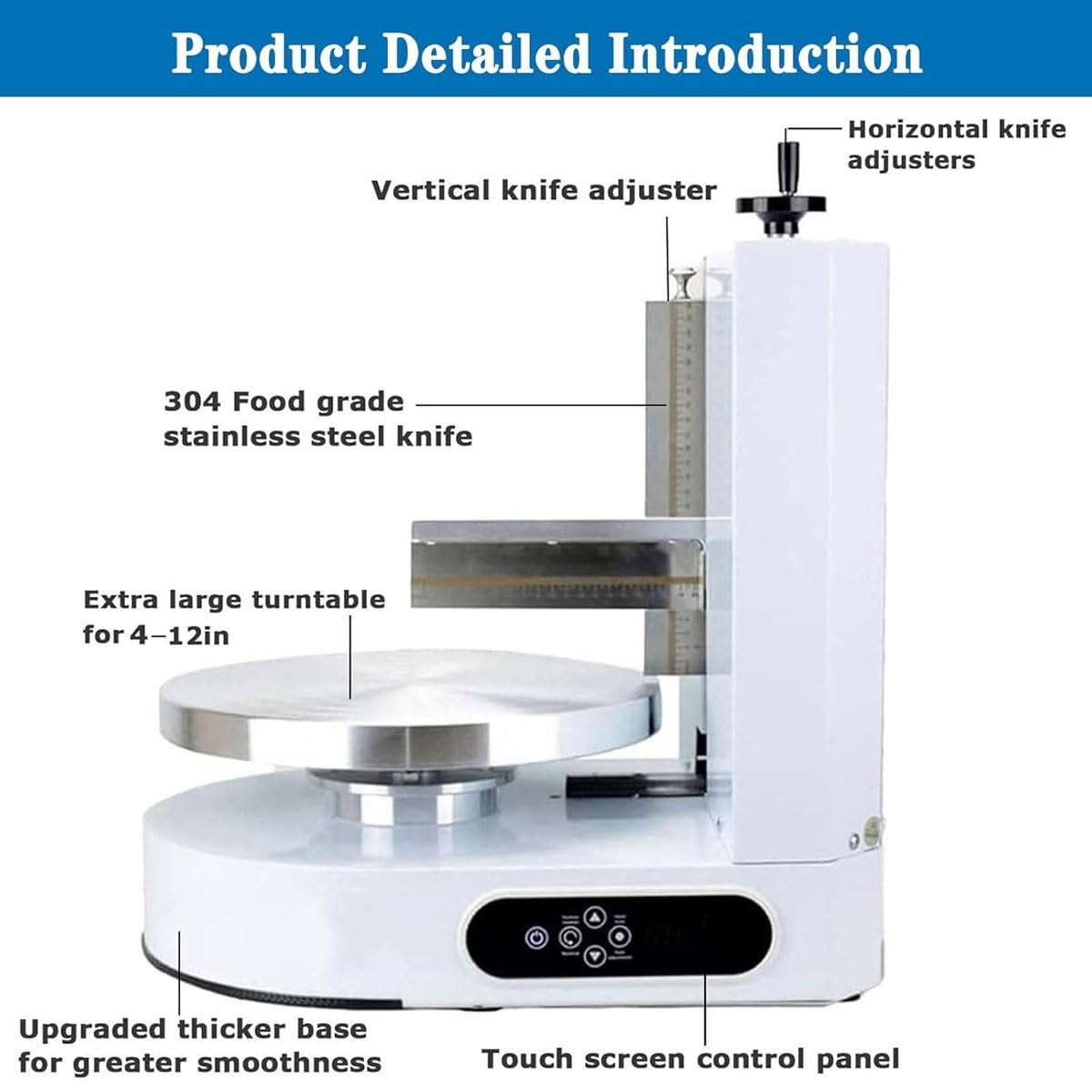 Máquina automática de revestimiento de pasteles, raspador eléctrico giratorio de borde con plato giratorio de 35 cm, ideal para alisar y pulir glaseado en pasteles