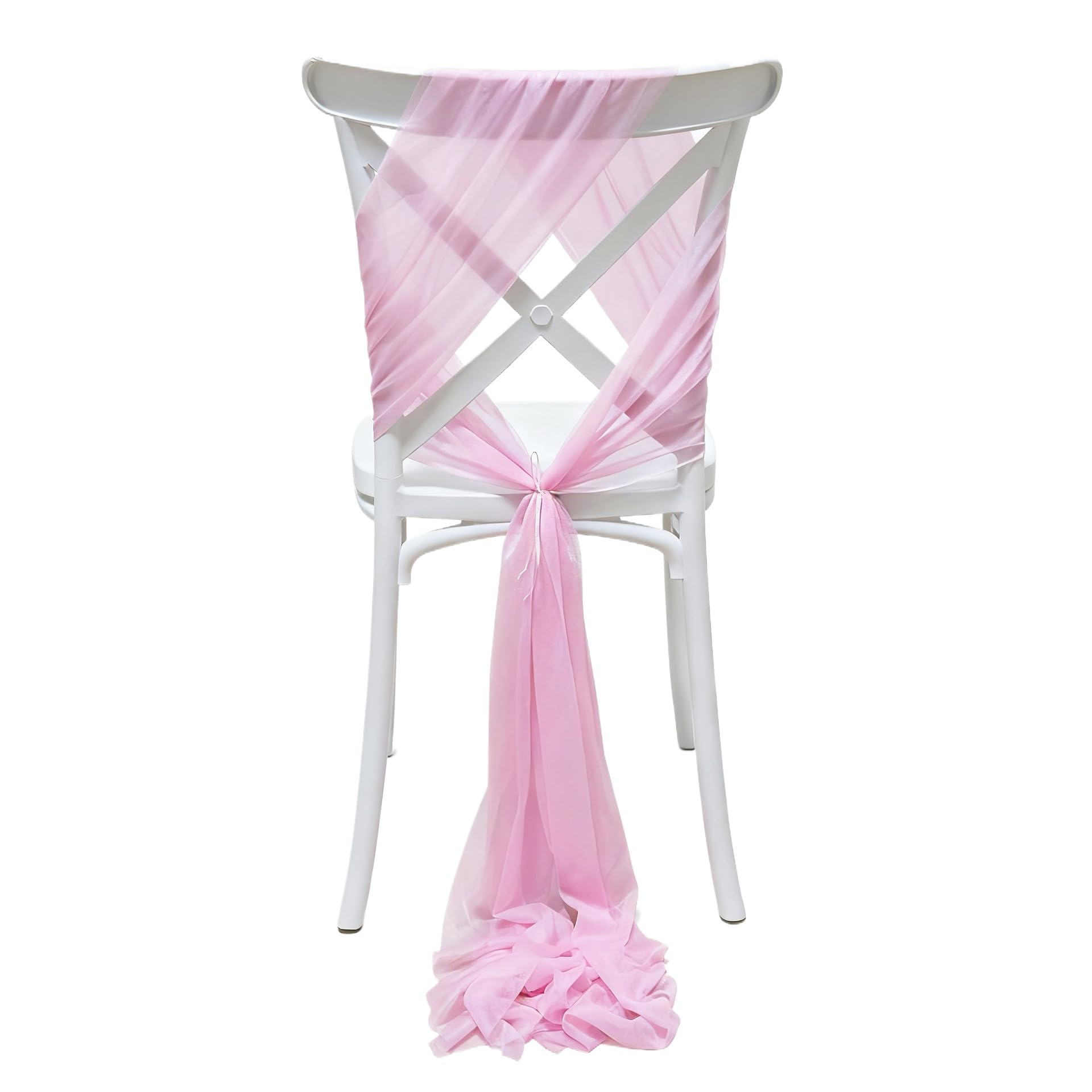 Nœud de chaise en tulle rose pour illuminer le repas de Noël et les fêtes de famille