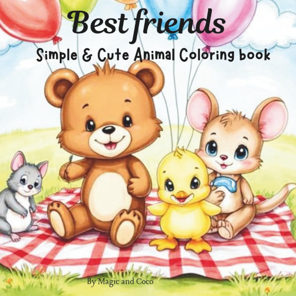 Best Friends: Simple & Cute Coloring Book