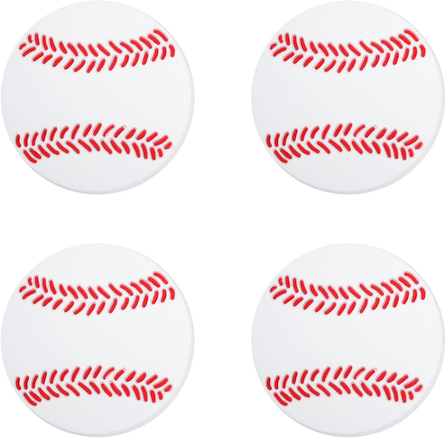 4pcs Cartoon Baseball Single Hole Rubber Cabinet Knobs for Boys and Girls